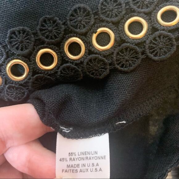 Misa aline cold shoulder grommet top black sz s Small - Picture 5 of 8